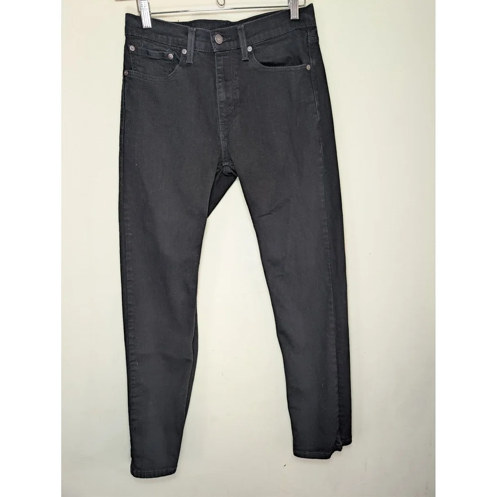 Levi‎ Strauss 505 Regular Fit Mens Black Jeans W31 L32 Stretch actual 31x31